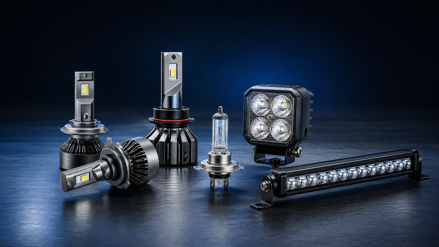 Composición de lámparas, kits LED, faro de trabajo y barra LED